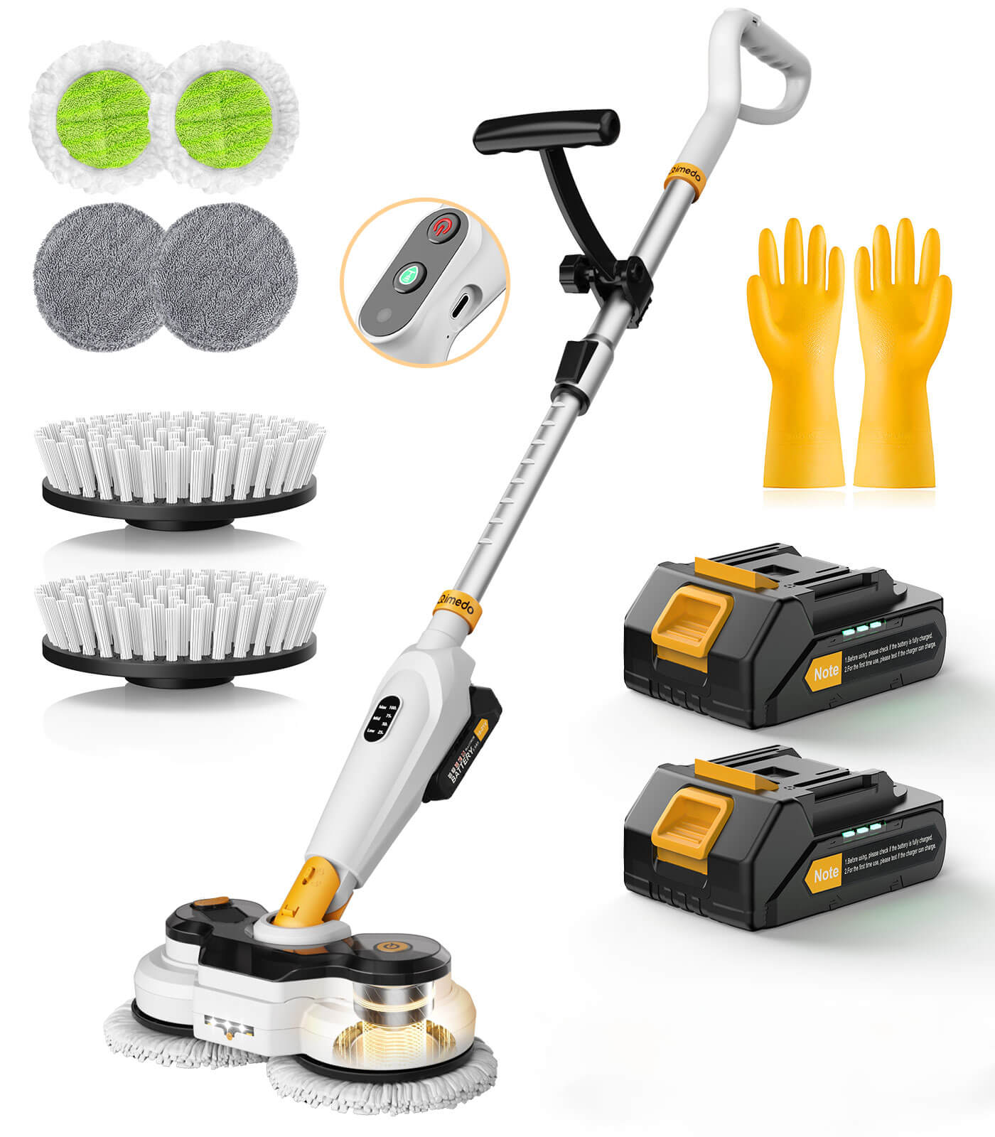 AZProClean™ Battery Electric Mop M3 – 800RPM Cordless Power Scrubber & Mop