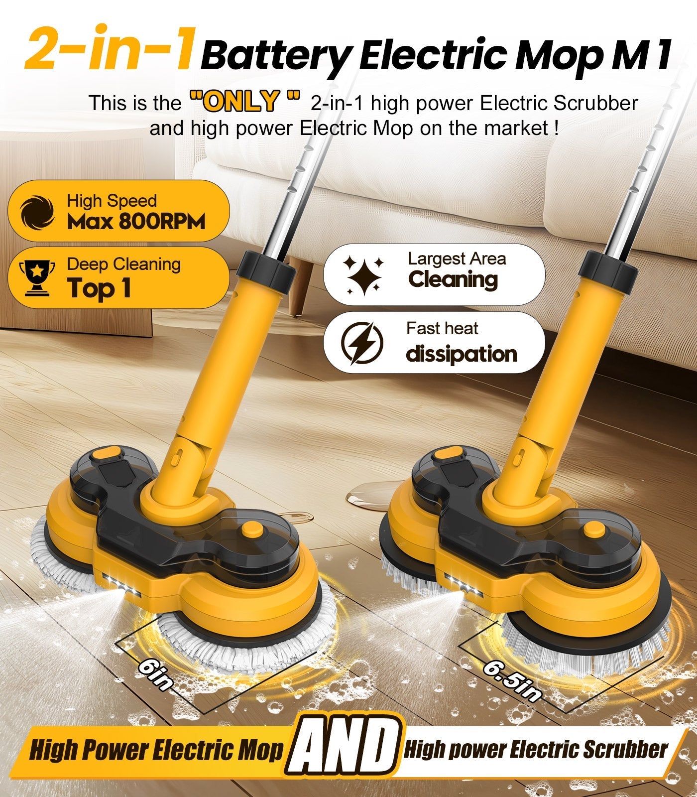 AZProClean™ M1 Electric Scrubber & Mop