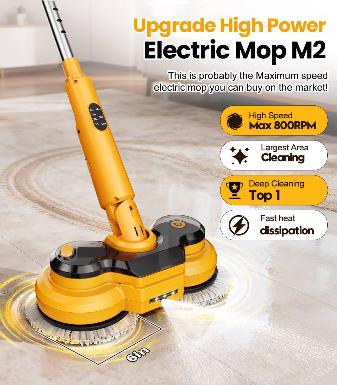 AZProClean™ M2 Dual-Head Electric Mop